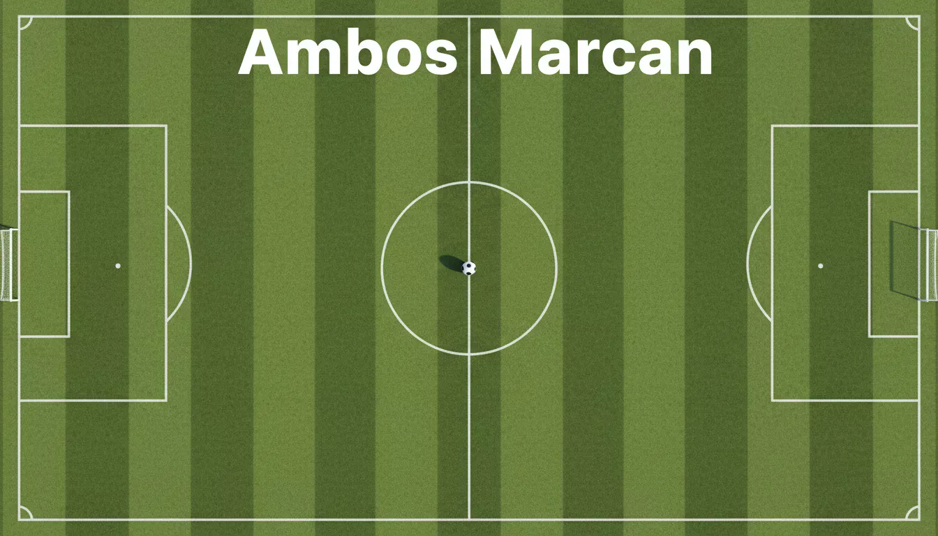 Dos porterías de fútbol enfrentadas con balones en ambas redes